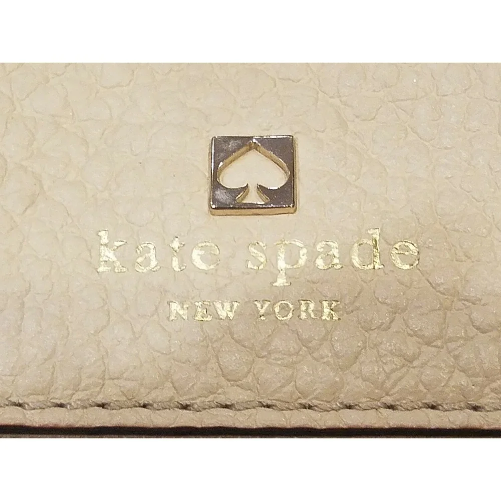 KATE SPADE New York Satchel Pebbled Leather Shoulder Handbag Black White